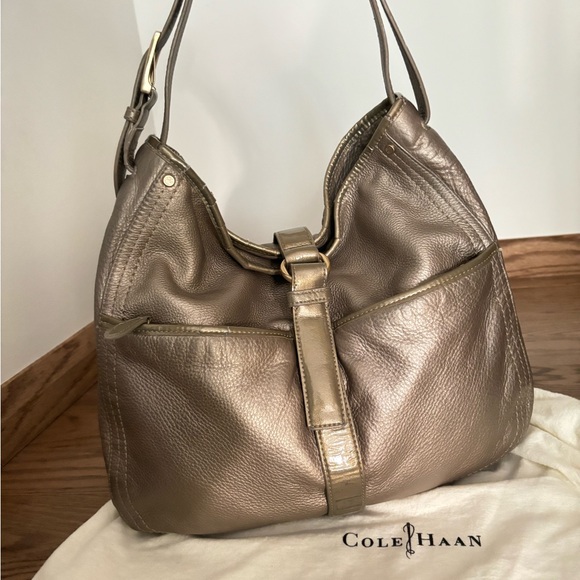 Cole Haan Metallic Hobo Shoulder Bag - Picture 2 of 14